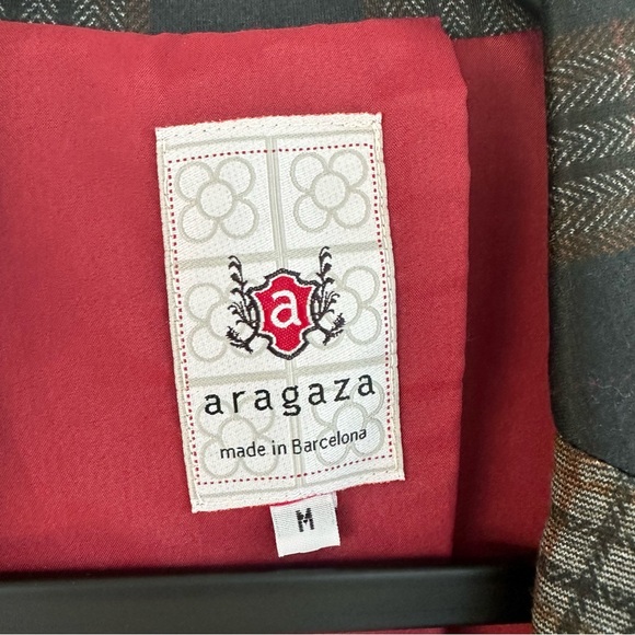 ARAGAZA Blazer‎ Jacket Sportscoat Men Medium Plaid Academia Work Preppy Spain - Picture 4 of 5